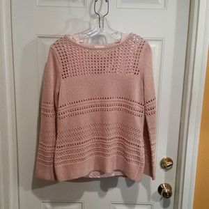 Chico’s Dusty Pink Open Weave Swr Sz 1=M/8